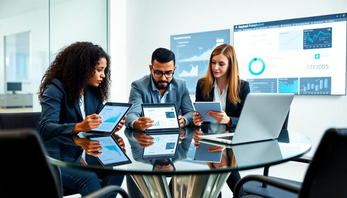diverse team discussing inventory management in a modern office.